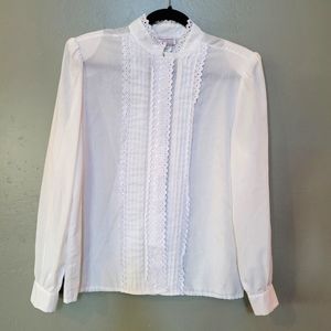 Vintage Lauren Lee Prairie Cottagecore Secretary Blouse